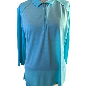 BNWT PGA TOUR Women’s 3/4  Sleeve Quarter Zip Up Top. Size Large
